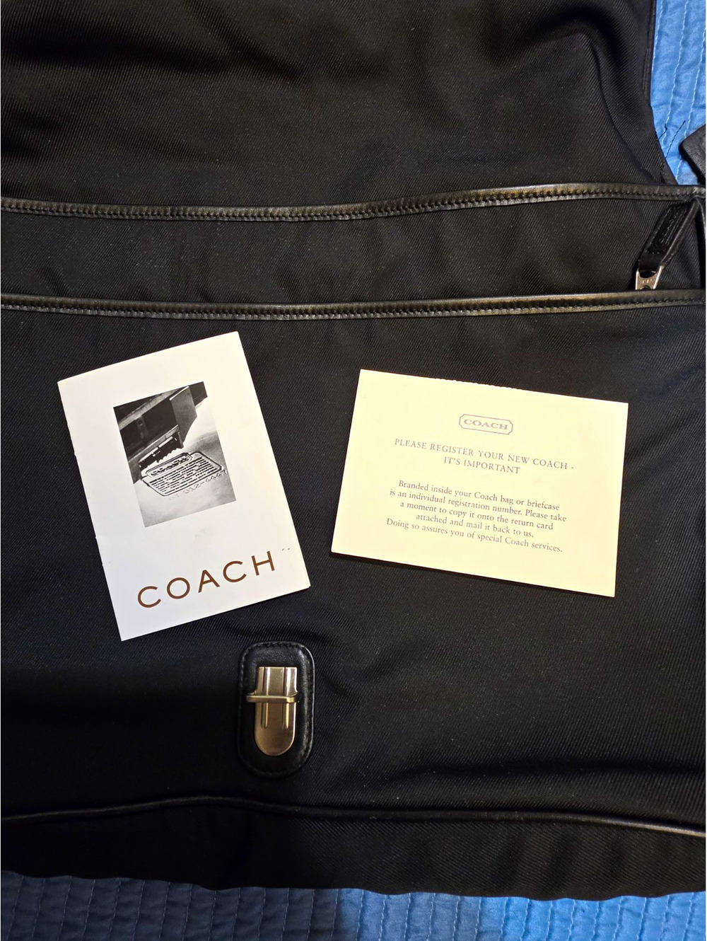 Coach Black Large Messenger Bag Buckle Silver Hardware